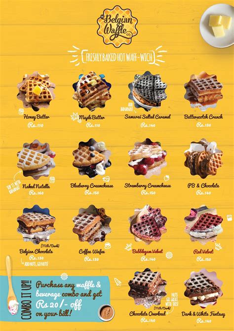 belgian waffle menu card